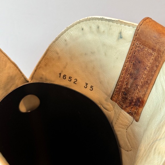 J.B. Dillon Cowboy Western Boots Womens 10 B USA Made Red Tan Leather Square Toe - Picture 6 of 9